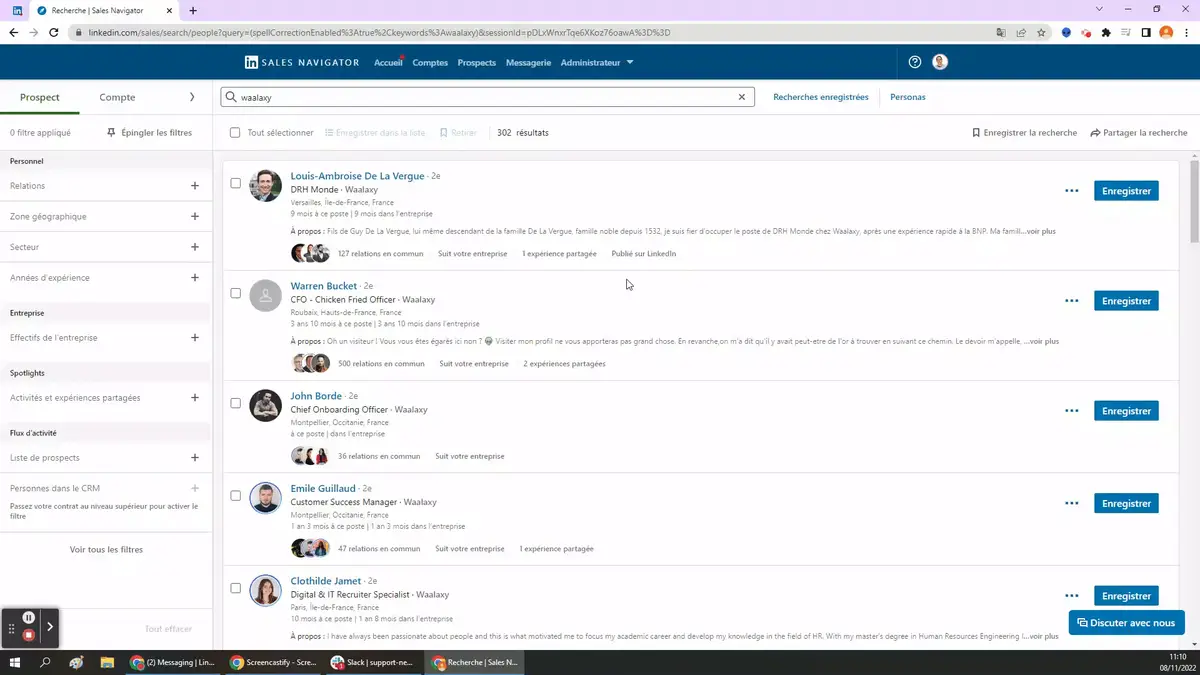 Import from a Sales Navigator search